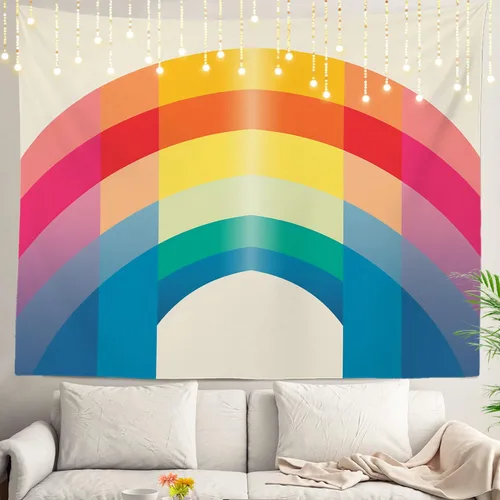 Vista 13 de Shrahala Circles Tapestry, Abstract Art With Various Circles Wall Hanging Hd Print Polyester Backdrop For Dorm Room Bedroom 30 X 40 In
