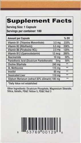 Vista 3 de Suplemento dietético para desintoxicación y limpieza hepática, desintoxicación diaria y apoyo hepático con vitaminas, apoyo nutricional