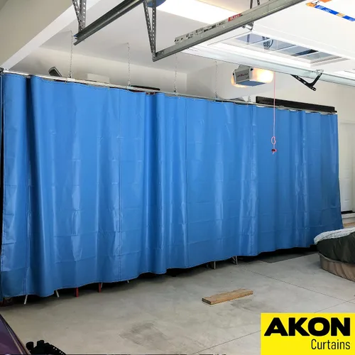 Vista 6 de Akon - Cortinas divisoras de garaje con riel, paneles de vinilo