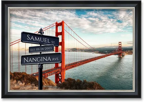 Vista 97 de IPIC - Personalized Framed Canvas with Custom Street Sign in Boston Personalized Street Signs with Names, Custom Canvas Print, Boston Sunset