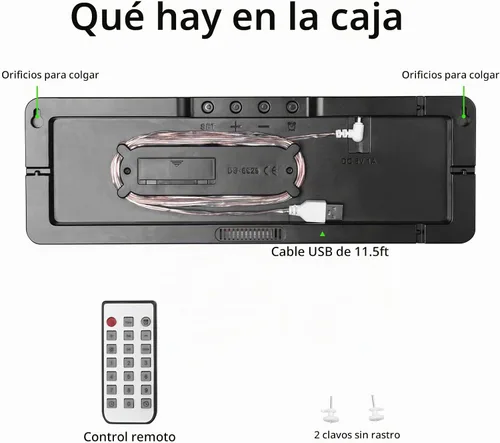 Vista 6 de Zgrmbo Reloj de pared digital de 16 pulgadas con control remoto, reloj digital de pantalla grande con fecha, temperatura interior, semana, 12/24
