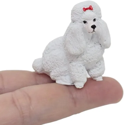 Vista 4 de WitnyStore Figura de resina de perro carlino sentado de 1 pulgada para decoración de terrario, estatua coleccionable para coleccionistas adultos