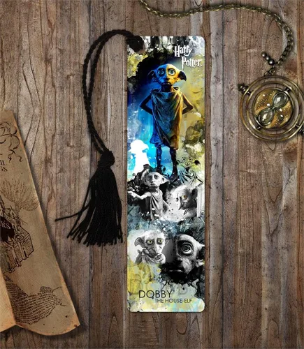 Vista 2 de Harry Potter - Dobby The House Elf - Marcapáginas brillante con borla para regalar y coleccionar, USBMP743 Slim bookmark Vivid printed design