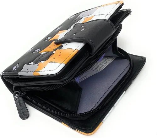 Vista 3 de Shag Wear Kitty Cat Crowd Chic - Cartera de animales pequeños para mujeres y adolescentes, piel sintética vegana, color negro, 4.5 pulgadas, Negro