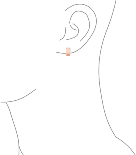 Vista 3 de Aretes de aro anchos Kpop para mujer, con bisagra de oro de 14 quilates, chapado en oro rosa, plata de ley 925, Metal
