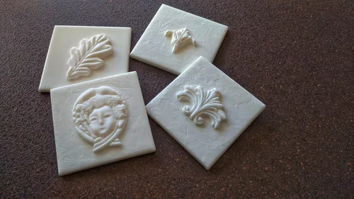 Vista 6 de Antique woman cameo 3D tile mold, Silicone mould, cameo applique, concrete mold, cement mold, vintage tiles, antique tiles, mould for resin