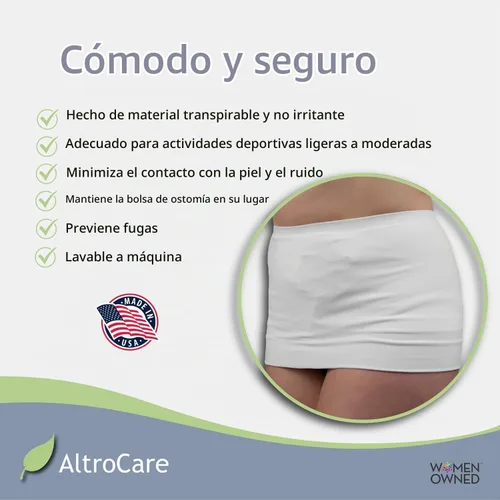 Vista 4 de Prenda de apoyo para el estoma. envoltura de ostomía con bolsillo interior para sostener la bolsa.