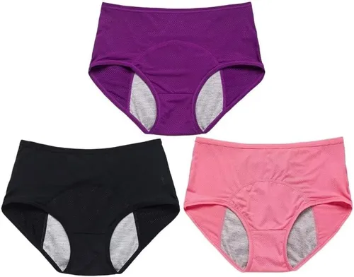 Vista 8 de Leakproof Ladies Underwear - Leakproof Panties for Over 60#s with Incontinence 3Pcs Plus