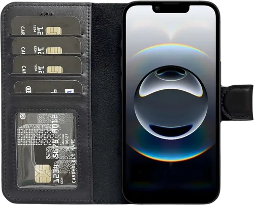 Vista 33 de HARDISTON Funda de piel auténtica hecha a mano compatible con iPhone 11 Pro de 5.8 pulgadas, funda magnética desmontable con tarjeteros - bordes