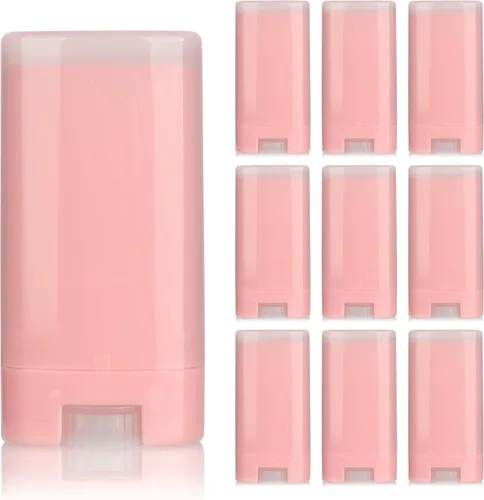 Vista 7 de COSIDEA 25 unidades de plástico vacío de 0.53 oz/0.5 onzas de tamaño de viaje, tubo de bálsamo labial con forma ovalada rosa, mini recipientes