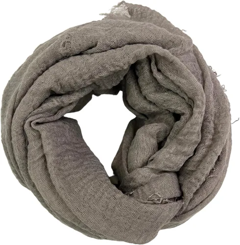Vista 2 de Humble Hilo Bufanda de gasa de algodón tejido para mujer, estilo bohemio, chal, envoltura para la cabeza con borde con flecos, ligera, pliegues