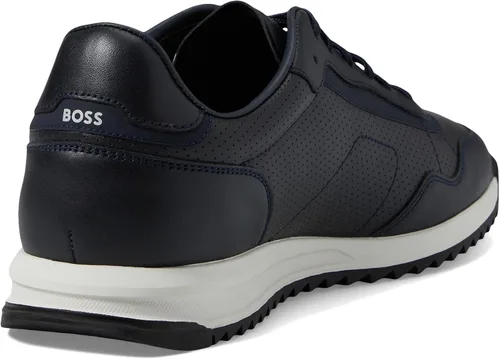 Vista 5 de HUGO BOSS Zapatillas Zayn de malla de cuero de perfil bajo para hombre