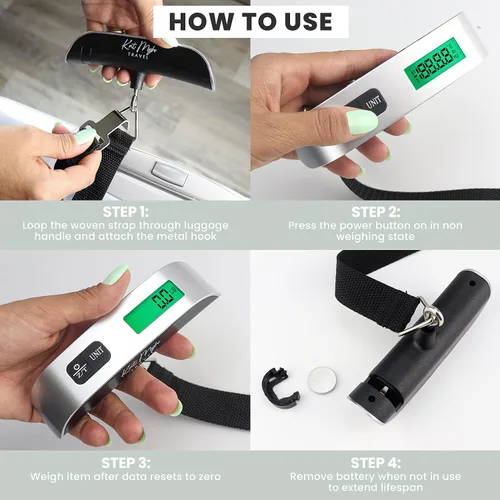 Vista 5 de Kat Myhr Báscula digital de equipaje Báscula digital de viaje Báscula de equipaje portátil Báscula de equipaje de viaje Báscula