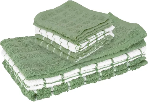 Vista 30 de Ritz Premium Toallas de Cocina de Felpa de Algodón 100% a Cuadros - Altamente Absorbentes, Súper Suaves, de Larga Duración, 25"x15", Paquete de 3