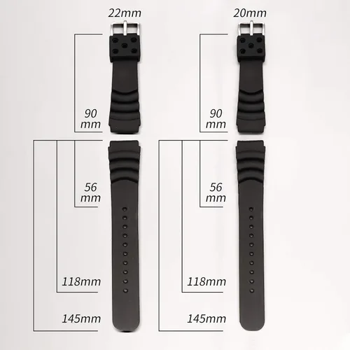 Vista 5 de Silicone Watch Strap For Men Scuba Dive Watches Quick Release Rubber Band 4 Colors BLACK ORANGE BLUE GREEN 20mm 22mm
