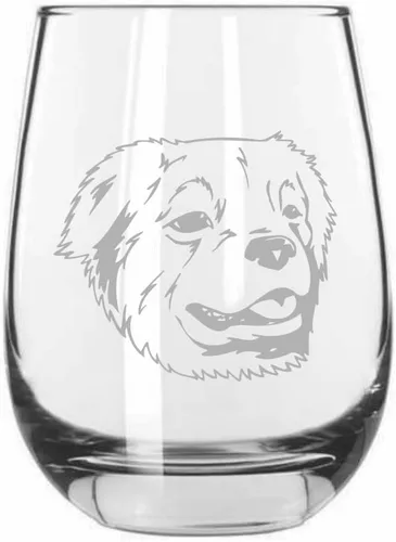 Vista 312 de Shar Pei (chino) - Vaso de vino sin tallo grabado para perro, 15.25 onzas