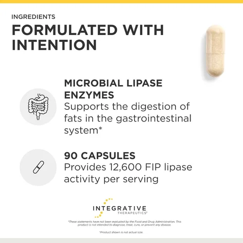 Vista 4 de Integrative Therapeutics - Concentrado de Lipasa HP: Suplemento de Enzimas para la Digestión de Grasas - Absorción de Nutrientes y Apoyo a la Salud