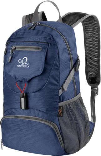 Vista 15 de WATERFLY Mochila pequeña ligera y plegable: mochila de 20 l ultra ligera, plegable, de senderismo, de viaje, de camping, de día, para hombre y mujer