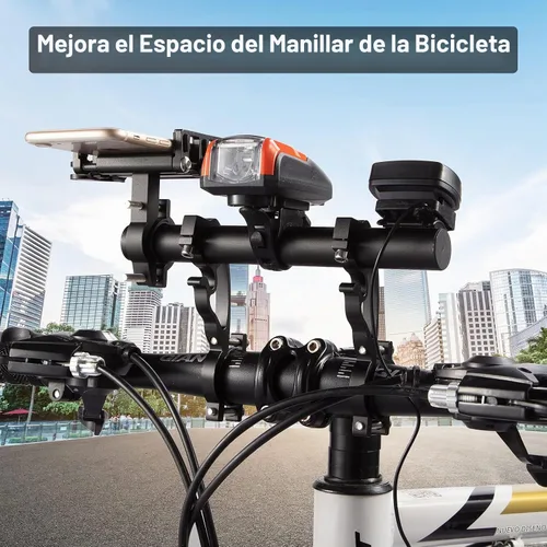 Vista 3 de Yizhet Extensor de manillar de bicicleta, extensión de manillar de bicicleta, ligero y duradero, soporte de manillar de bicicleta doble