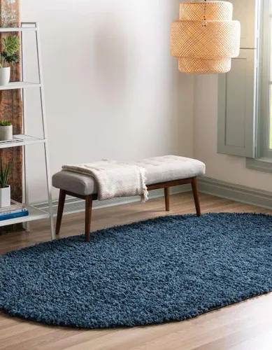 Vista 394 de Unique Loom Colección Davos Shag - Alfombra Lino