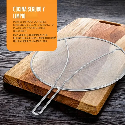 Vista 7 de U.S. Kitchen Supply - Protector contra salpicaduras de acero inoxidable de 13" de malla fina, para grasa y aceite, pantalla antisalpicaduras