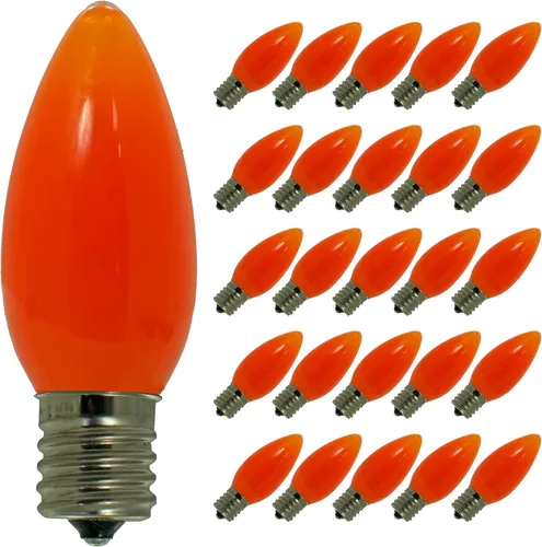 Vista 6 de EST. LEE DISPLAY L D 1902 Bombillas LED de Navidad C7 C9 estilo candelabro estable caja de repuesto de 25 (C7, azul sólido)
