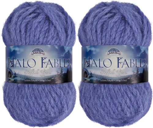 Vista 13 de JubileeYarn Halo Fables Yarn - 100g/Skein Bulky Polyester - North Wind Sun - 2 Skeins