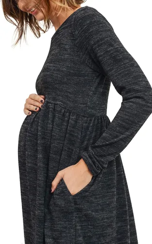 Vista 5 de HELLO MIZ Vestido de punto de maternidad con bolsillo para mujer