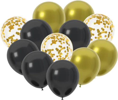 Vista 9 de 60 globos de látex de 12 pulgadas en negro, naranja y morado, Halloween, graduación, cumpleaños, baby shower, decoraciones de fiesta