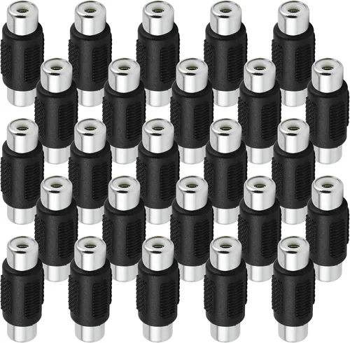 Vista 6 de GE Adaptador de acoplador RCA, paquete de 2, conectores hembra a hembra, extensión de longitud y alcance de cables RCA, barril extensor de cable
