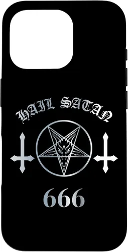 Vista 20 de iPhone 16 Upside Down Cross Satanic Pentagram Hail Satan 666 Case