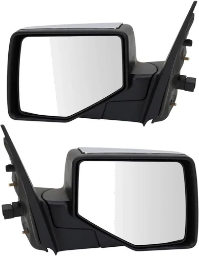 Vista 224 de TRQ Conjunto de 2 piezas de espejo lateral para conductor y pasajero, ajuste eléctrico, sin calefacción, sin memoria, color negro, compatible
