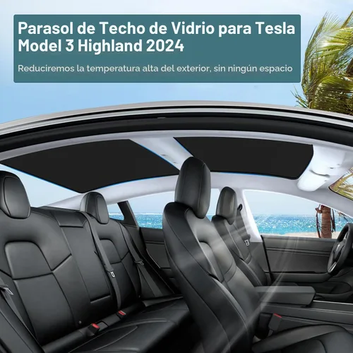 Vista 3 de Parasol de techo para Tesla Modelo 3 2026, parasol mejorado para techo solar para el nuevo Tesla Modelo 3 2024-2026, accesorios Highland