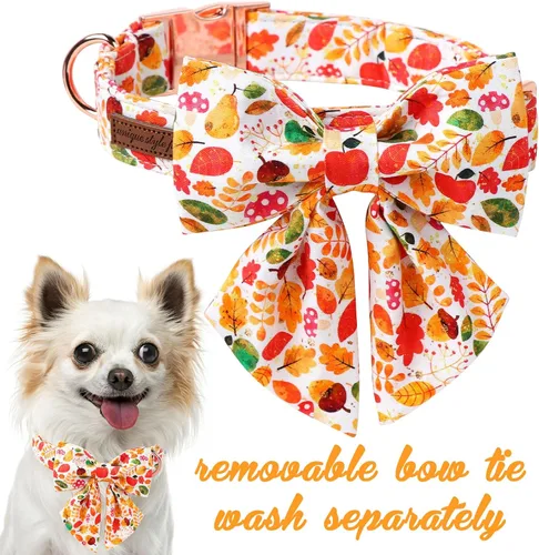 Vista 16 de Unique style paws - Collar para perros con corbatín, collar ajustable para perros y gatos, pequeño, mediano y grande