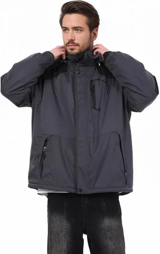 Vista 15 de Chaqueta de Esquí de Invierno Impermeable para Hombre con Capucha Desmontable, (S-4XL), Abrigo de Nieve Cálido a Prueba de Viento para Esquí y Negro