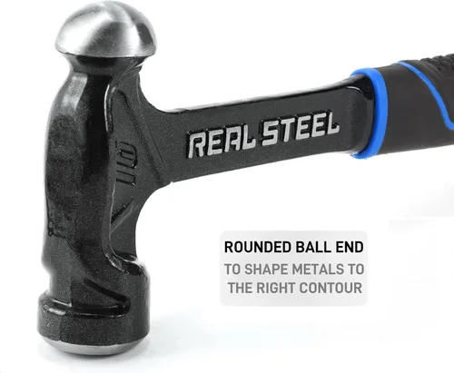 Vista 5 de REAL STEEL Martillo de bola de acero forjado de una sola pieza de 16 onzas, negro