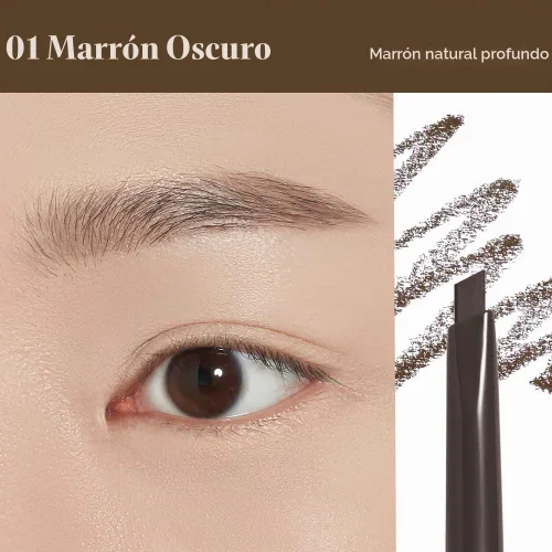Vista 3 de ETUDE Drawing Eye Brow Pro (marrón oscuro) Lápiz de cejas para mujer, microblading, de larga duración, aspecto natural diario con textura suave