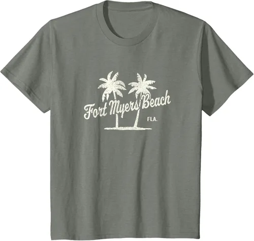 Vista 96 de Fort Myers Beach Florida Vintage 70s Palm Trees Graphic T-Shirt