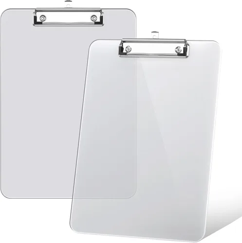 Vista 14 de Rimilak Portapapeles de plástico con clip de metal de perfil bajo, tablero translúcido, 12.5 x 9 pulgadas tamaño carta, suministros de oficina, Negro