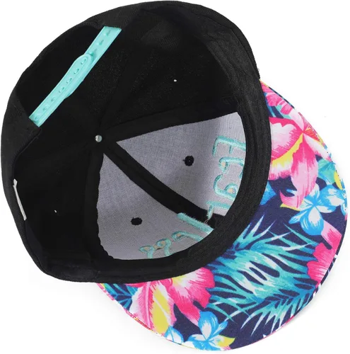 Vista 6 de ZLYC - Gorra de béisbol para mujer con impresión Tropical Floral neón con palabra Bordada - Snapback