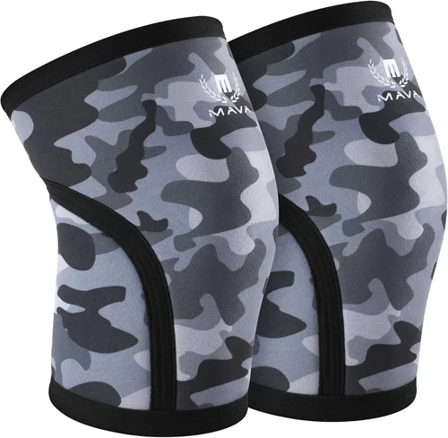 Vista 9 de Par de rodilleras de compresión de neopreno de 0.3" para hombres y mujeres para entrenamiento pesado, sentadillas, gimnasio, levantamiento de pesas