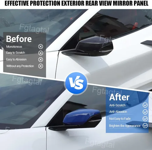 Vista 2 de Tapa protectora para espejo retrovisor de puerta compatible con Chevrolet Corvette C8 2020-2025, tapa protectora de ABS para espejo retrovisor, 2
