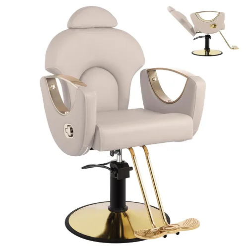 Vista 18 de Silla de peluquero reclinable para estilista Todo negro