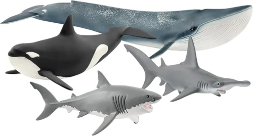 Vista 11 de Schleich Wild Life - Figurina realista de ballena azul, juguete de animal acuático auténtico y altamente detallado, duradero para la educación