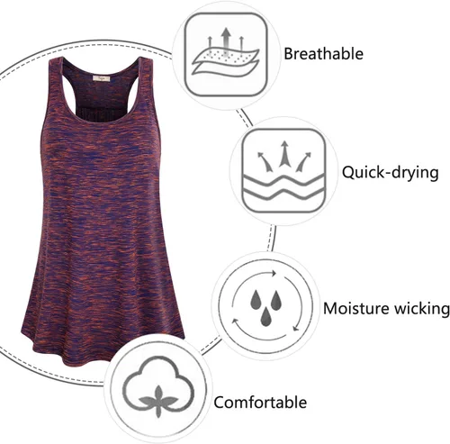 Vista 61 de Cestyle - Camiseta sin mangas para mujer, cuello redondo, corte holgado, para entrenamiento