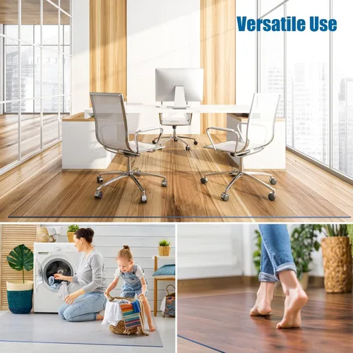 Vista 6 de OXIGG Tapete grande transparente – Protector de piso de mascotas, protector de alfombra de plástico, tapete de vinilo – Ideal para suelos de madera