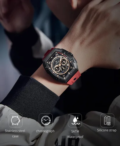Vista 6 de Paras Crown - Reloj militar para hombre, movimiento japonés, impermeable, deportivo