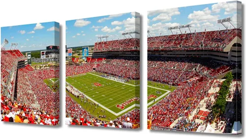 Vista 77 de TUMOVO MetLife Stadium - Decoración de pared de Nueva York, 3 piezas, lienzo, arte de pared para decoración del hogar, juegos de fútbol americano
