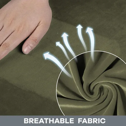 Vista 3 de WEERRW Funda de sofá de terciopelo, funda de sofá de alta elasticidad con espuma antideslizante y parte inferior elástica, protector de muebles