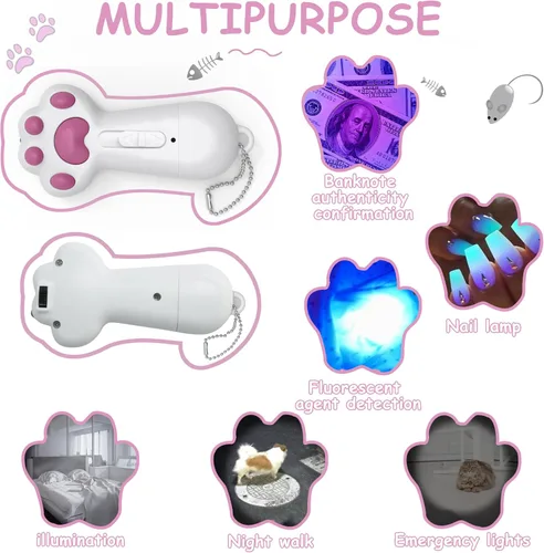 Vista 6 de FYNIGO Juguetes interactivos para gatos y perros de interior, 7 en 1 recargable por USB, juguete para perseguir y hacer ejercicio